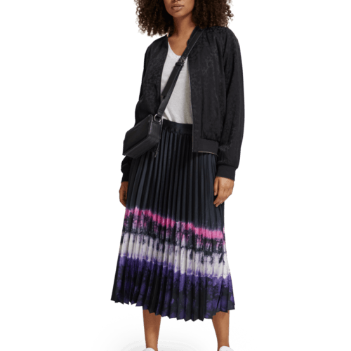 Women's Printed High Rise Midi Skirt | Black | Size XL | Scotch & Soda