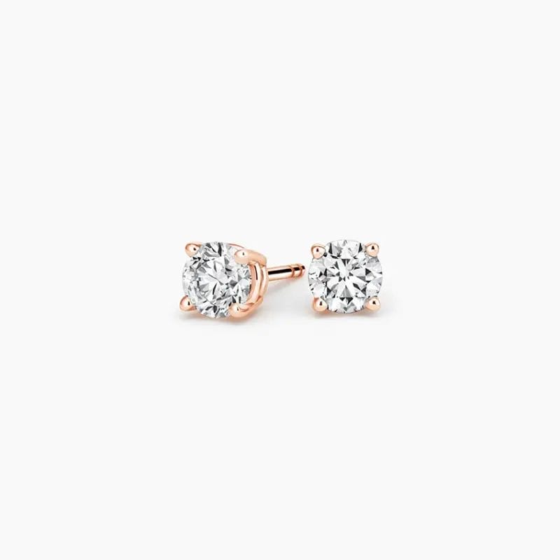 14K Rose Gold Round Diamond Stud Earrings (1/2 ct. tw.)