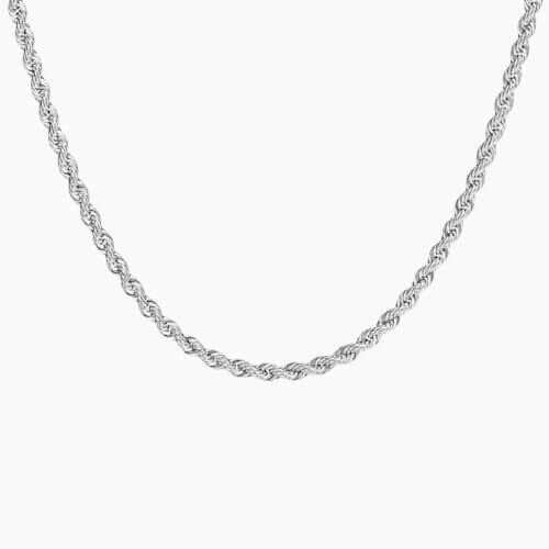 14K White Gold Bailey 24 in. Rope Chain Necklace