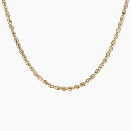 14K Yellow Gold Bailey 24 in. Rope Chain Necklace