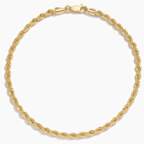 14K Yellow Gold Bailey Rope Chain Bracelet