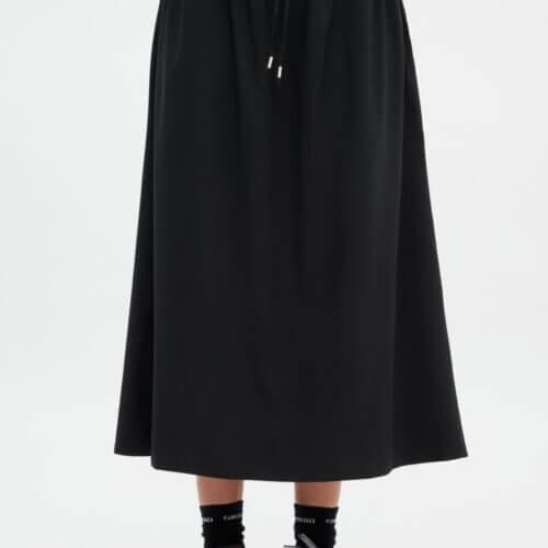 Black Celene Gathered Skirt