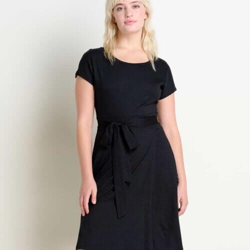 Cue Wrap Short Sleeve Dress Black / M
