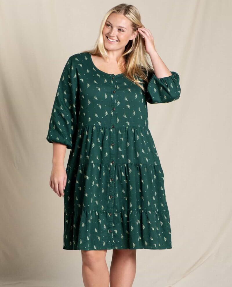 Manzana Tiered Long Sleeve Dress Starshine Print / XS