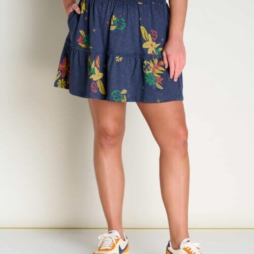 Marigold Ruffle Skirt True Navy Lg Floral Print / S