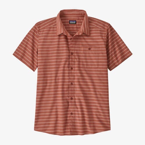 Patagonia Men's Go-To Lightweight Shirt in Burl Red, Small - Organic Cotton/Recycled Polyester