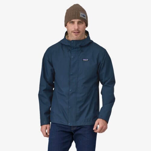 Patagonia Men's Jackson Glacier Waterproof Rain Jacket in Tidepool Blue, Extra Small - Outdoor Jackets - Recycled Nylon/Recycled Polyester/Nylon