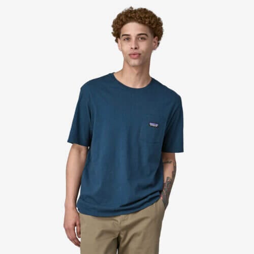 Patagonia Men's Lightweight Daily Pocket Tee in Tidepool Blue, Extra Small - Outdoor Shirts - Regenerative Organic Certified Cotton