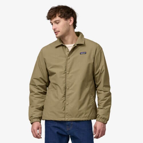 Patagonia Men's Lined Isthmus Coaches Jacket in Classic Tan, Extra Small - Outdoor Jackets - Recycled Nylon/Recycled Polyester/Nylon