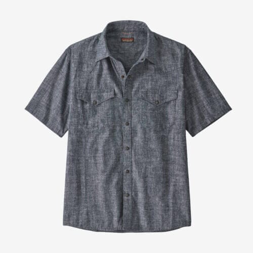 Patagonia Men's Western Snap Work Shirt in New Navy, Small - Hemp/Organic Cotton/Recycled Polyester