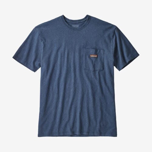 Patagonia Men's Work Pocket T-Shirt in Stone Blue, Small - Hemp/Organic Cotton