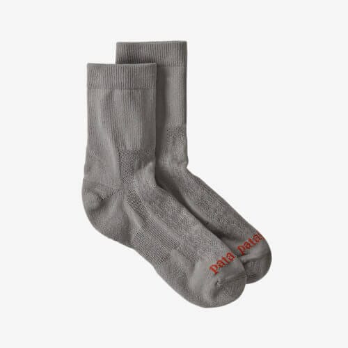 Patagonia Ultralightweight Performance 3/4 Crew Socks in Feather Grey, Small - Hiking & Running Socks - Recycled Polyester/Nylon/Polyester