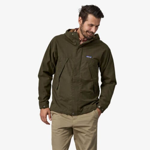 Patagonia Waxed Cotton Water-Resistant Jacket in Basin Green, Extra Small - Outdoor Jackets