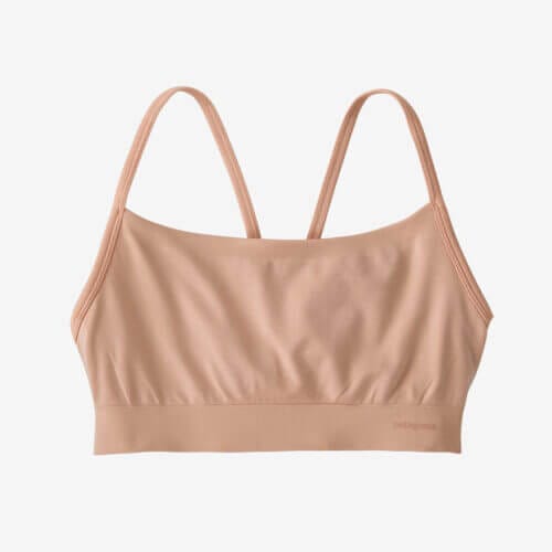 Patagonia Women's Active Mesh Seamless Bra in Antique Pink, Extra Small - Recycled Polyester/Nylon/Polyester