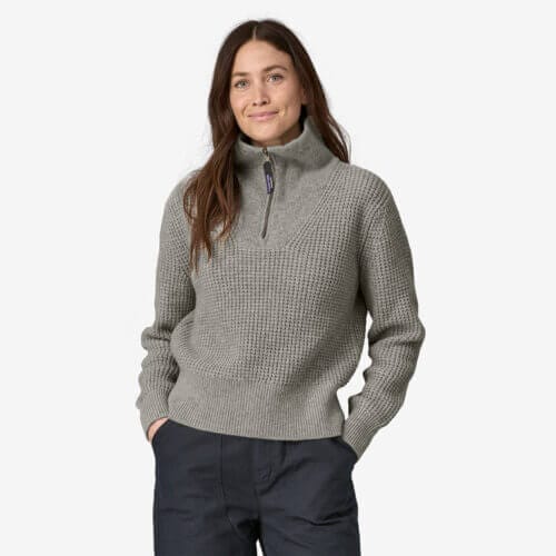 Patagonia Women's Recycled Wool-Blend 1/4-Zip Sweater in Salt Grey, Extra Small - Sweaters - Recycled Nylon/Recycled Wool/Nylon