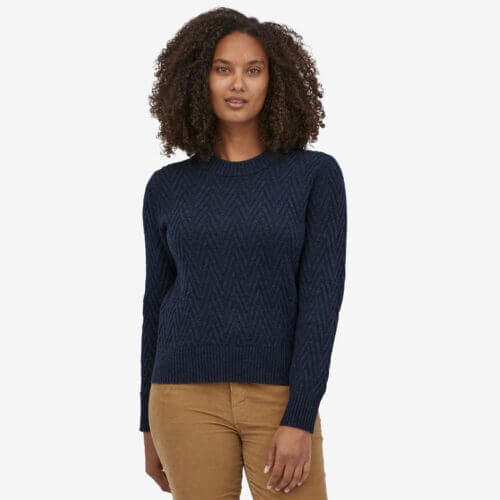 Patagonia Women's Recycled Wool-Blend Crewneck Sweater in Salt Grey, Small - Sweaters - Recycled Nylon/Recycled Wool/Nylon