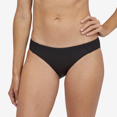 Patagonia Women's Sunamee Bikini Bottoms in Ink Black, XXS - Surf Bikinis & Swimwear - Recycled Nylon/Recycled Polyester/Nylon