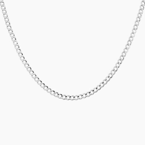 Silver Blake 24 in. Curb Chain Necklace (3mm)