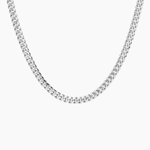 Silver Dani 24 in. Cuban Link Chain Necklace