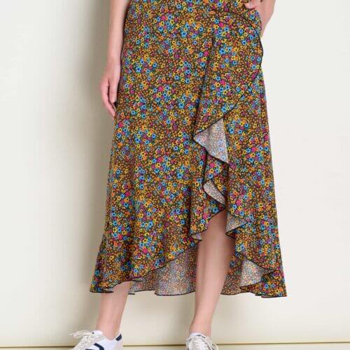 Sunkissed Wrap Skirt Black Micro Floral Print / M