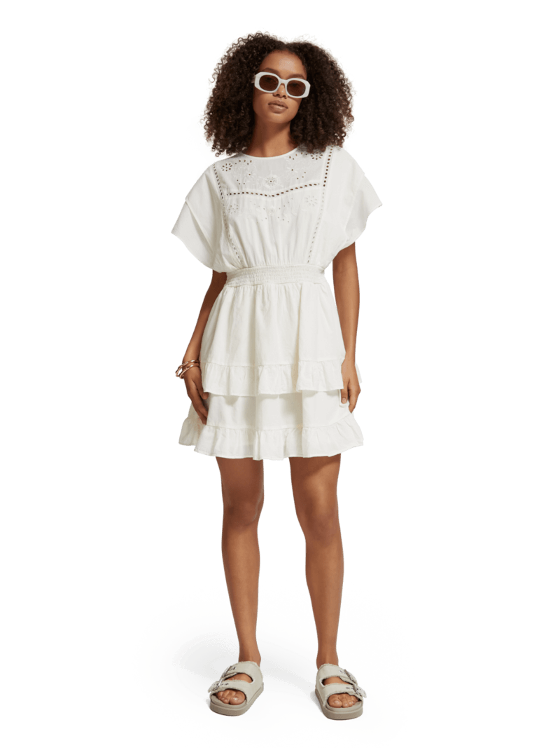 Women's Broderie Anglaise Mini Dress | White | Size 36 | Scotch & Soda