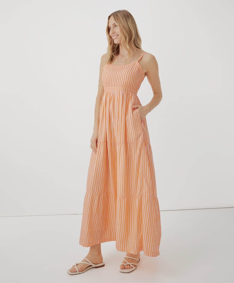 Women's Citrus Stripe Sunset Light Gauze Cami Dress 3XL