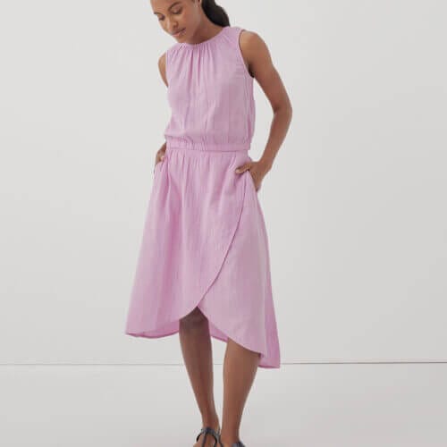 Women's Lilac Pink Coastal Double Gauze Wrap Skirt XS