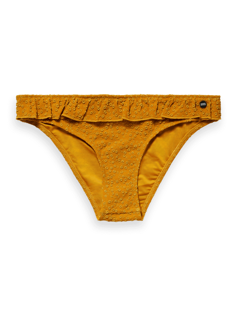 Women's Ruffled Jacquard Bikini Briefs | Yellow | Size XL | Scotch & Soda