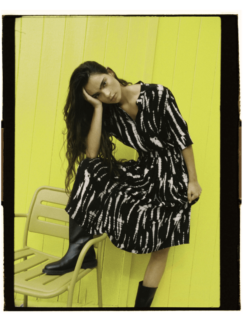 Women's Tie Dye Midi Dress | Black | Size 40 | Scotch & Soda