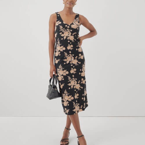 Women's Twilight Floral Luxe Jersey Midi Slip Dress 3XL