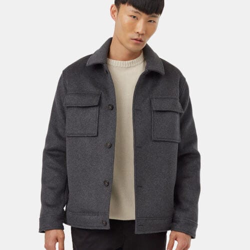 Wool Button Down Jacket