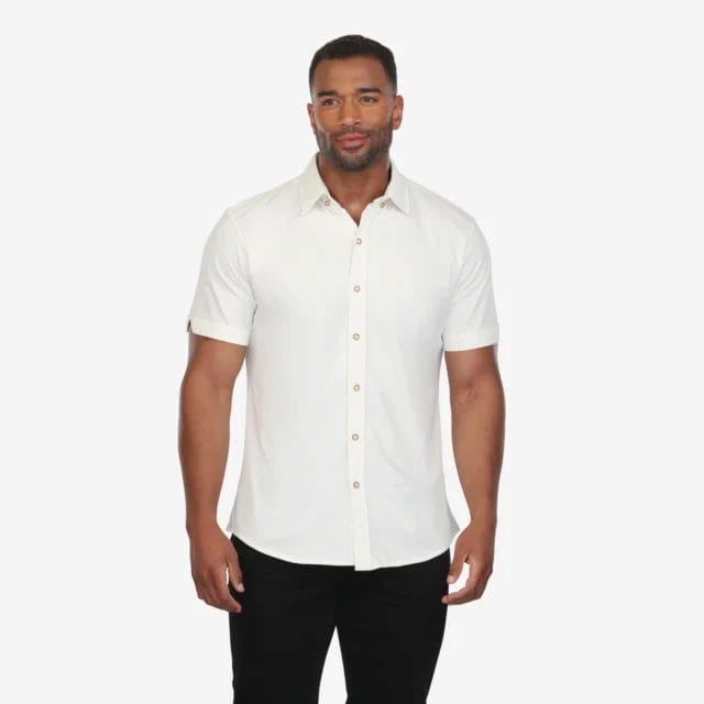 mens sustainable white shirt for summer