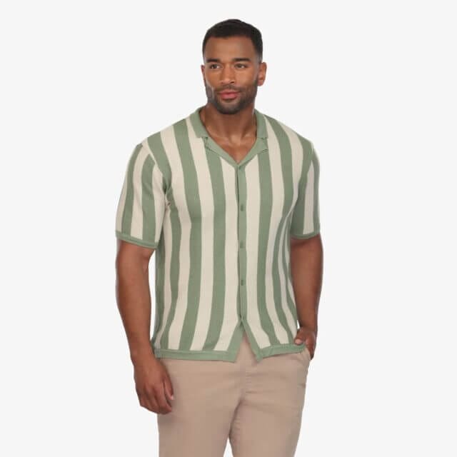 retro striped camp shirt by vustra