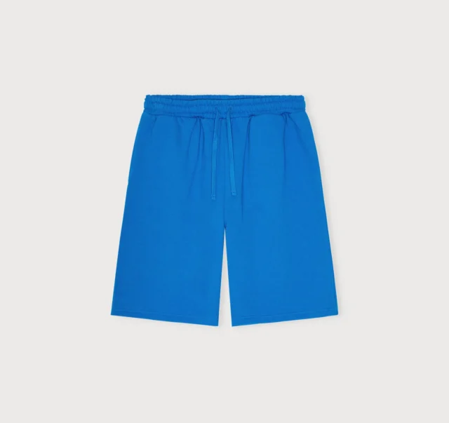 blue sweatshorts by organic basics