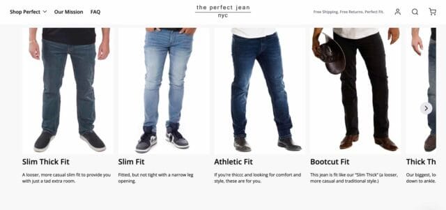 The Perfect Jean NYC website screenshot