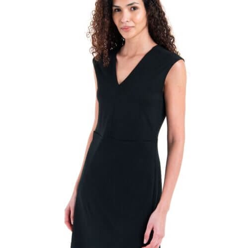Icebreaker Merino 200 Granary Sleeveless V Neck Dress - Woman - Black - Size S