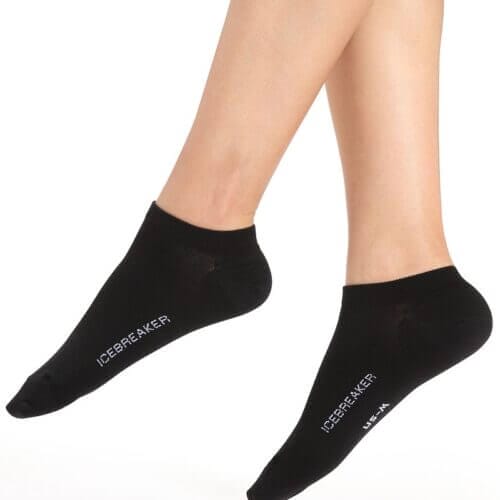Icebreaker Merino Lifestyle Fine Gauge No Show Socks - Woman - Black/snow - Size L