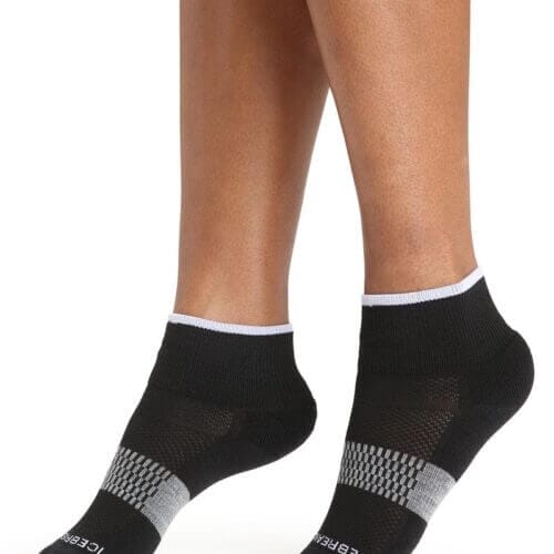 Icebreaker Merino Multisport Light Mini Socks - Woman - Black/snow - Size L