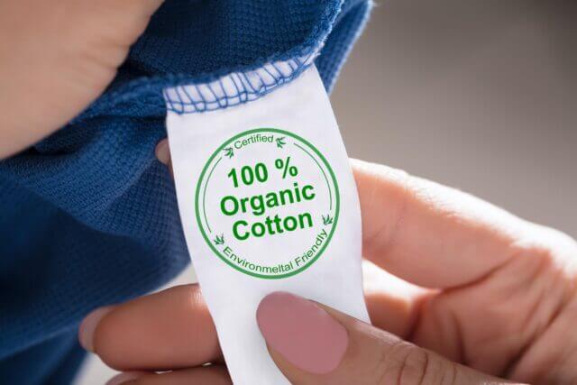 tag with 100% organic cotton 