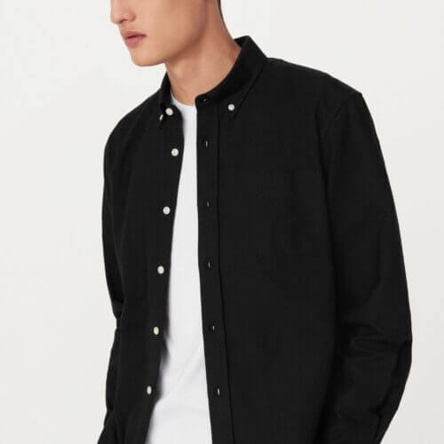 Frank And Oak The Jasper Oxford Shirt in Black