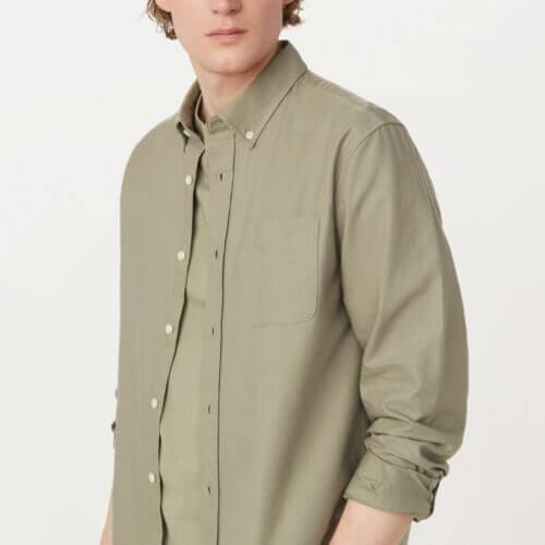 Frank And Oak The Jasper Oxford Shirt in Vetiver Green