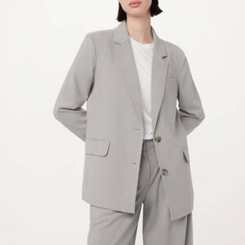 Frank And Oak The Relaxed 2-Button Blazer in Light Grey