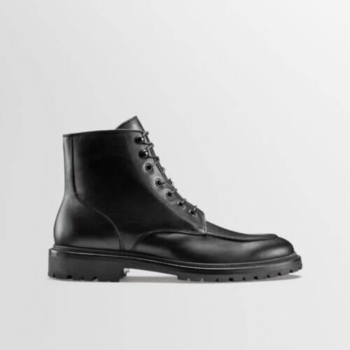 Koio | Milo In Nero Men's Leather Lace-Up Moc Toe Boots 7 (Us) / 40 (Eu)