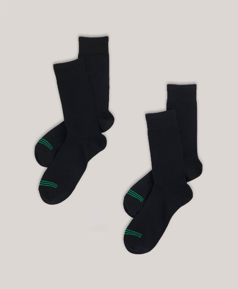 Men's Black The Perfect Crew Socks 2-Pack 1S