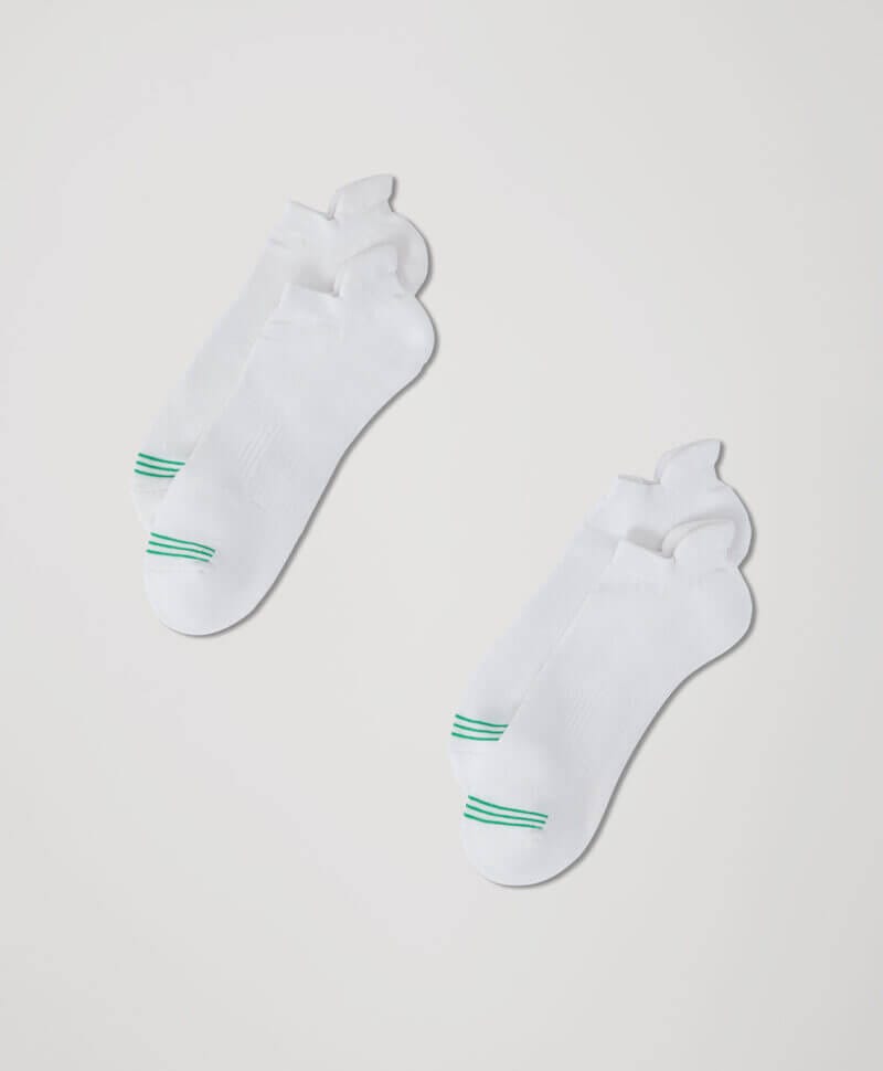 Men's White Tabbed Ankle Socks 2-Pack 1S