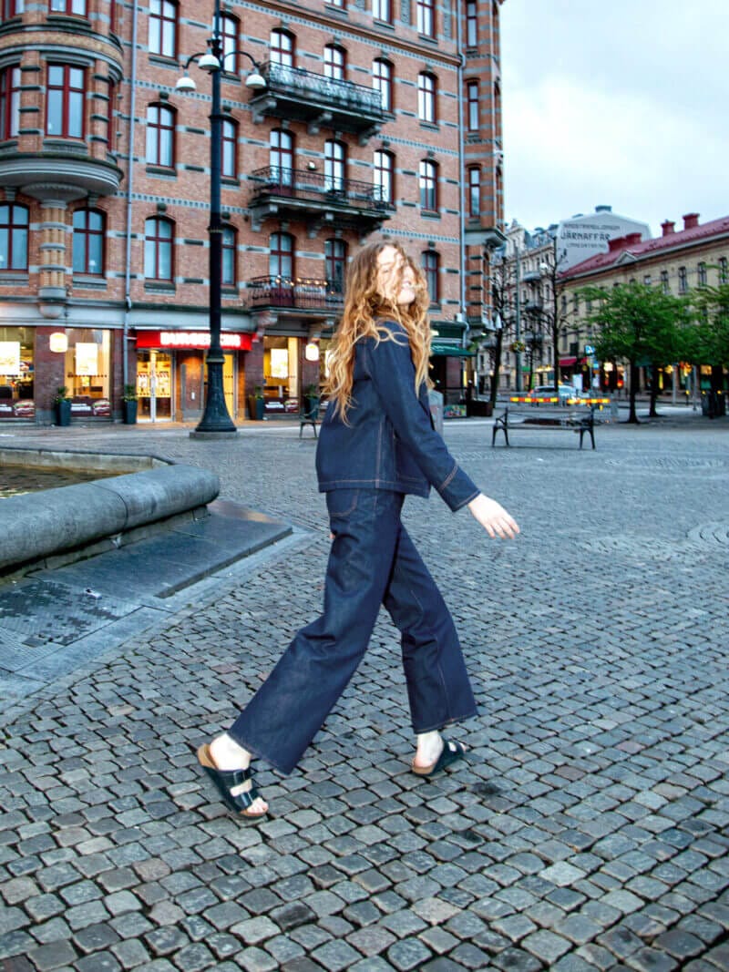 Nudie Jeans Holly Western Pants 70's Blue Women's Organic Jeans Large Sustainable Clothing