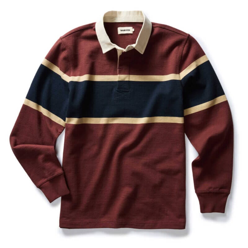 The Rugby Shirt in Dried Cherry Stripe