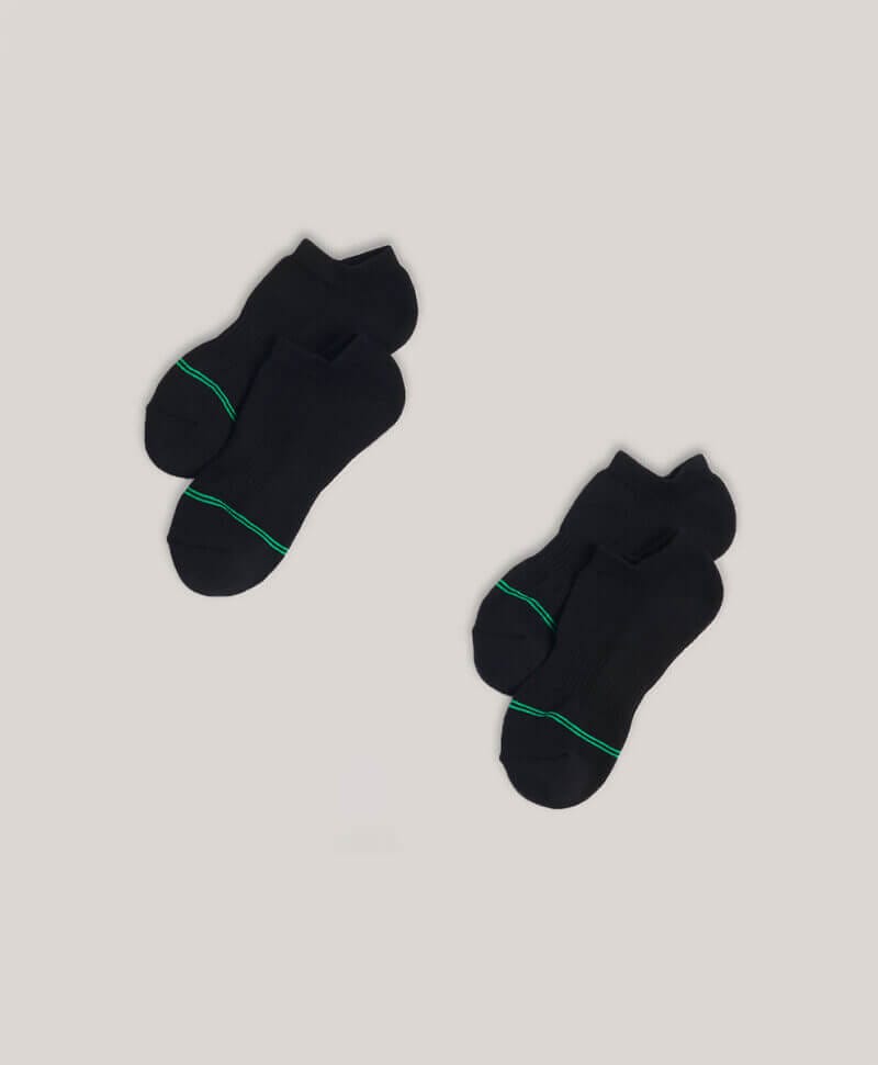 Women's Black Shorty Socks 2-Pack 1S