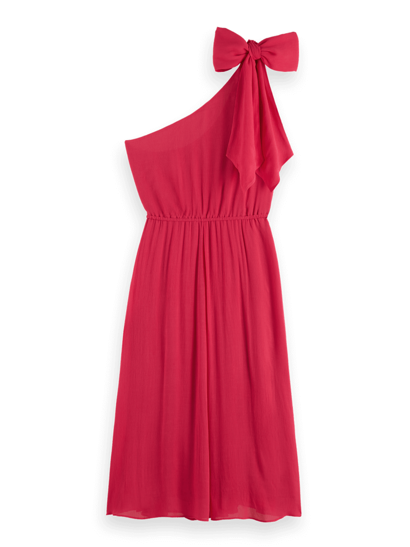 Women's One Shoulder Bow Dress | Pink | Size 38 | Scotch & Soda