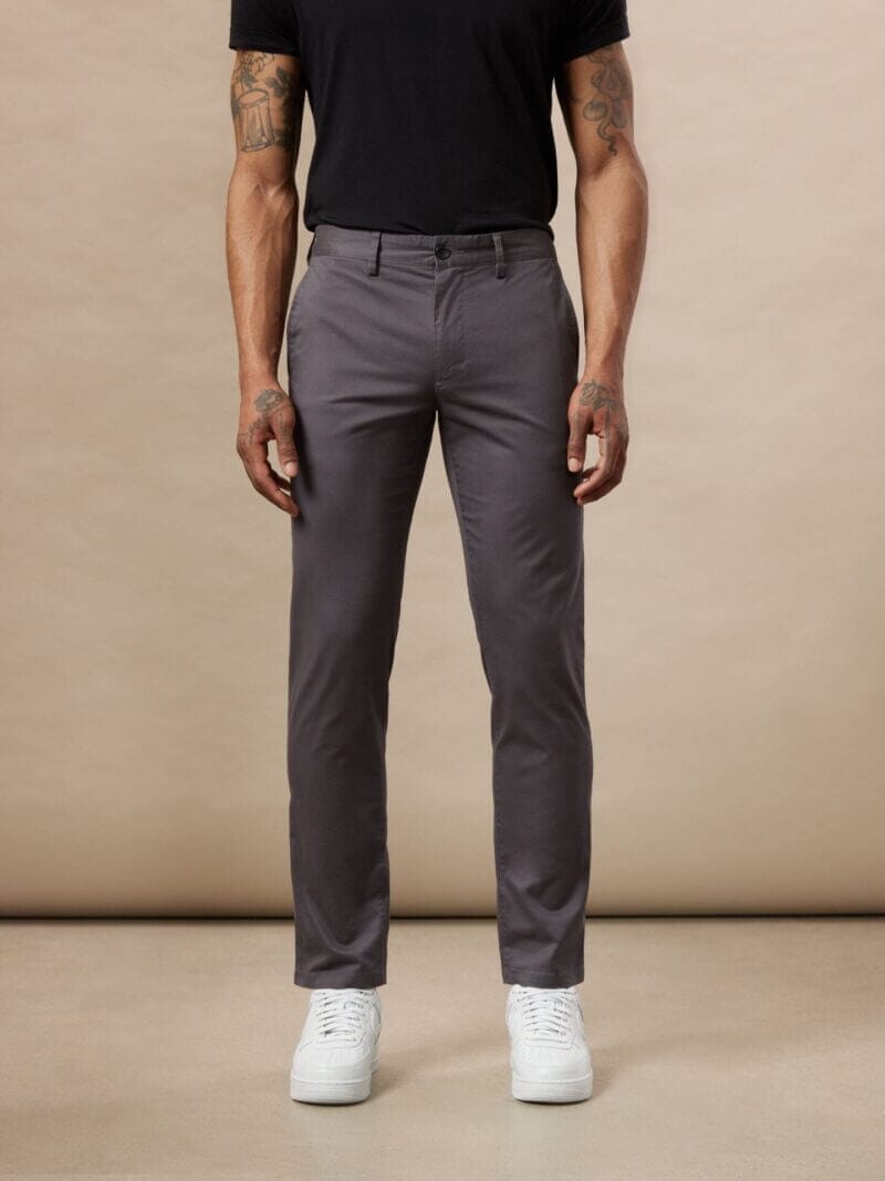 Frank And Oak The Brunswick Slim Chino Pant in Iron Grey